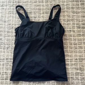 Land’s End black underwire tankini top, 8 D